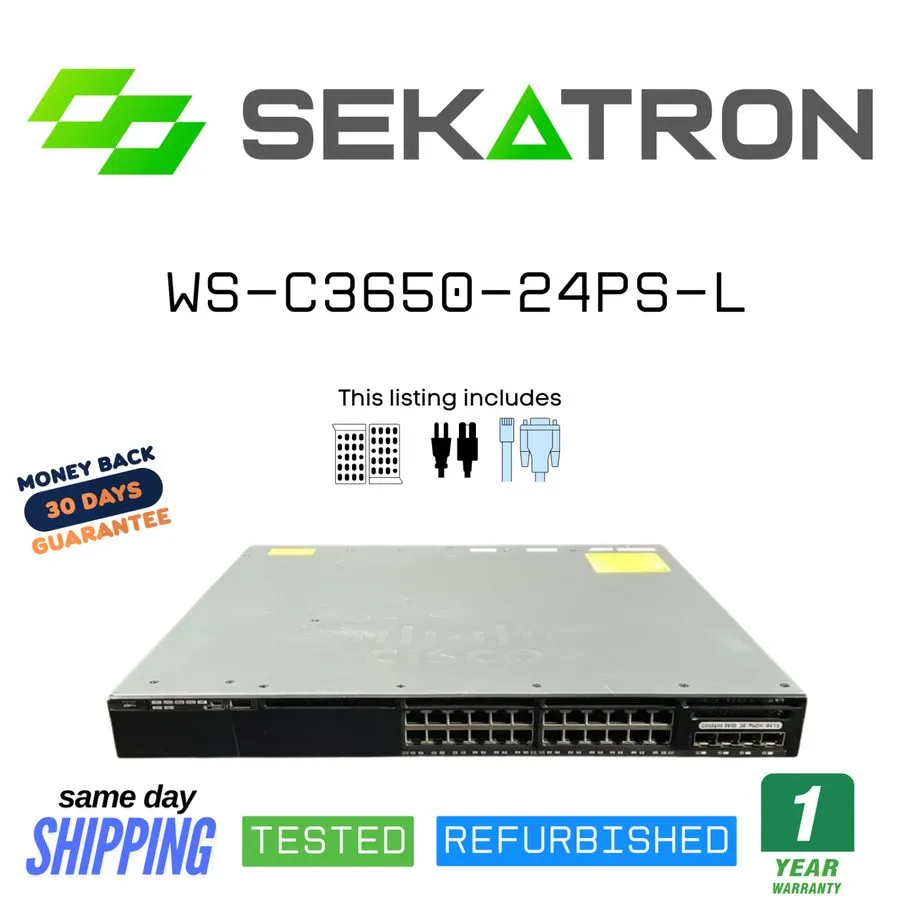 Коммутатор CISCO WS-C3650-24PS-L 24-Port Gigabit PoE+ Switch