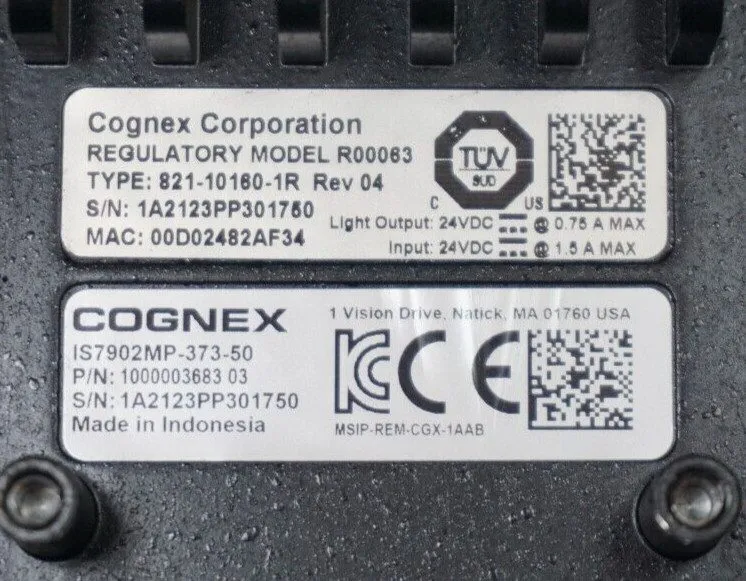 Камера машинного зрения Cognex In-Sight IS7902MP-373-50 Vision Sensor Camera 821 — фото лота 1