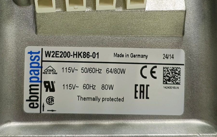 Вентилятор ebm-papst W2E200-HK86-01 Axial Fan 115V 64/80W 200mm