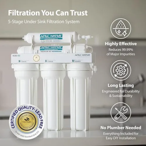 Насос ROES-50, 5-Stage Under Sink Reverse Osmosis Water Filter System, NSF Certi — фото лота 1