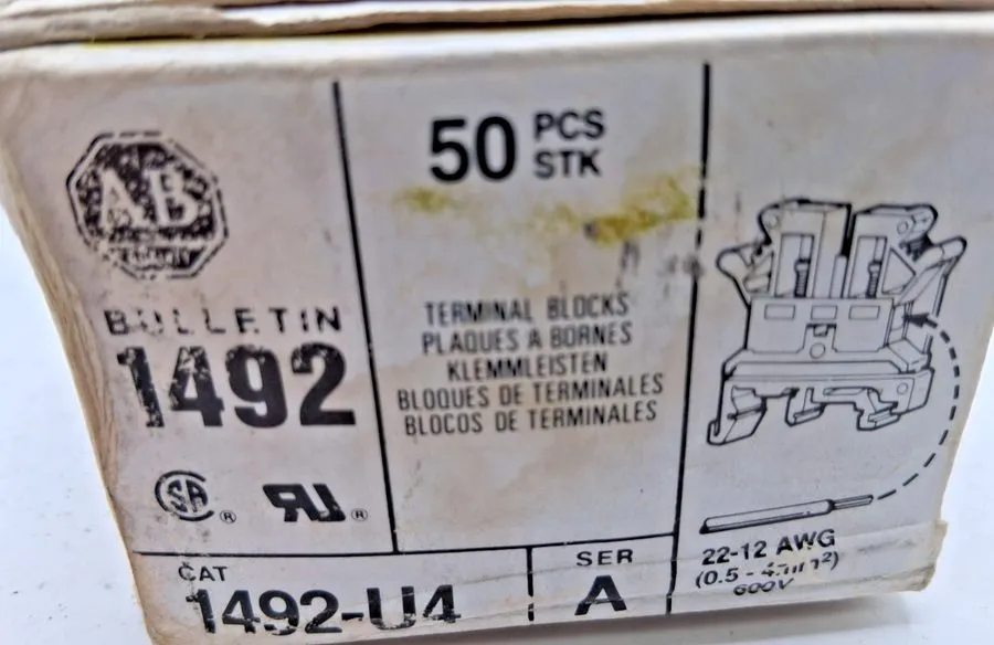 Клеммная колодка Allen-Bradley 1492-U4 Terminal Blocks Box of 50