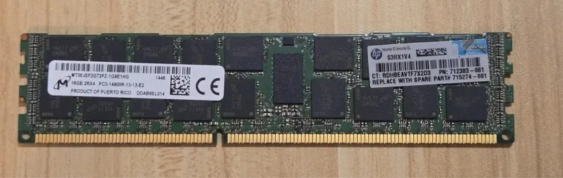 Модуль памяти Micron 16GB 2Rx4 PC3-14900R-13-13-E2 ECC Reg Server Ram