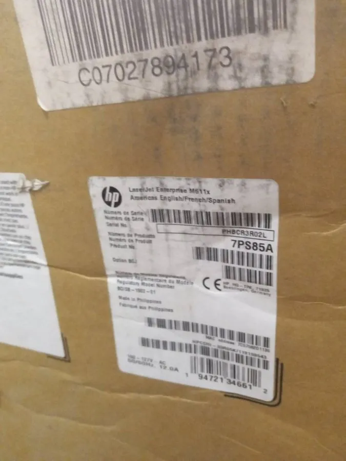 Лазерный принтер HP M611x Monochrome Workgroup Laser Printer 7PS85A In Retail Bo