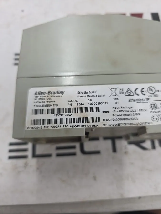 Коммутатор Allen Bradley 1783-EMS04T/B Ethernet Managed Switch, 4-Port RJ45, 12-