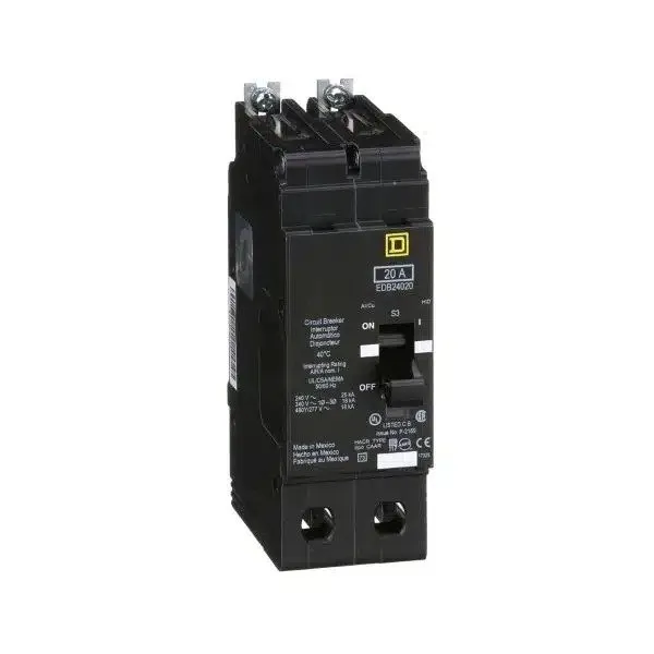 Автоматический выключатель SQUARE D EDB24020 EDB 20 AMP 2P 480V BOLT ON CIRCUIT