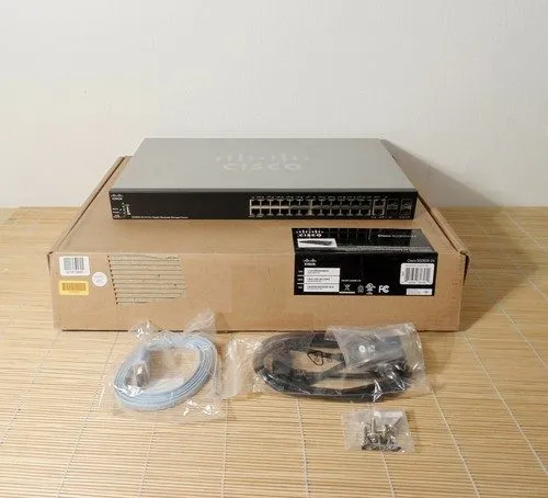 Коммутатор Cisco SG350X-24-K9 V01 24-Port Gigabit Stackable Managed Switch