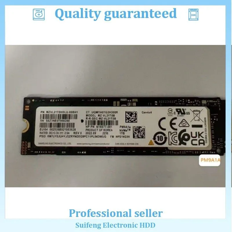 SSD-накопитель Samsung PM9A1a 1TB NVMe PCIe Gen4x4 M.2 2280 Internal SSD MZ-VL21