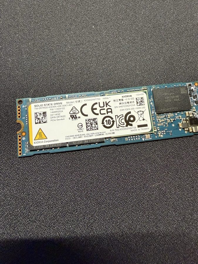 SSD-накопитель Kioxia 2280mm NVMe 1TB M.2 NVMe Gen 4.0 x 4 SSD KXG80ZNV1T02