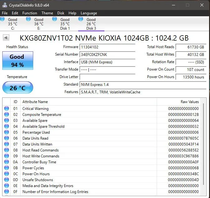 SSD-накопитель Kioxia 2280mm NVMe 1TB M.2 NVMe Gen 4.0 x 4 SSD KXG80ZNV1T02 — фото лота 2
