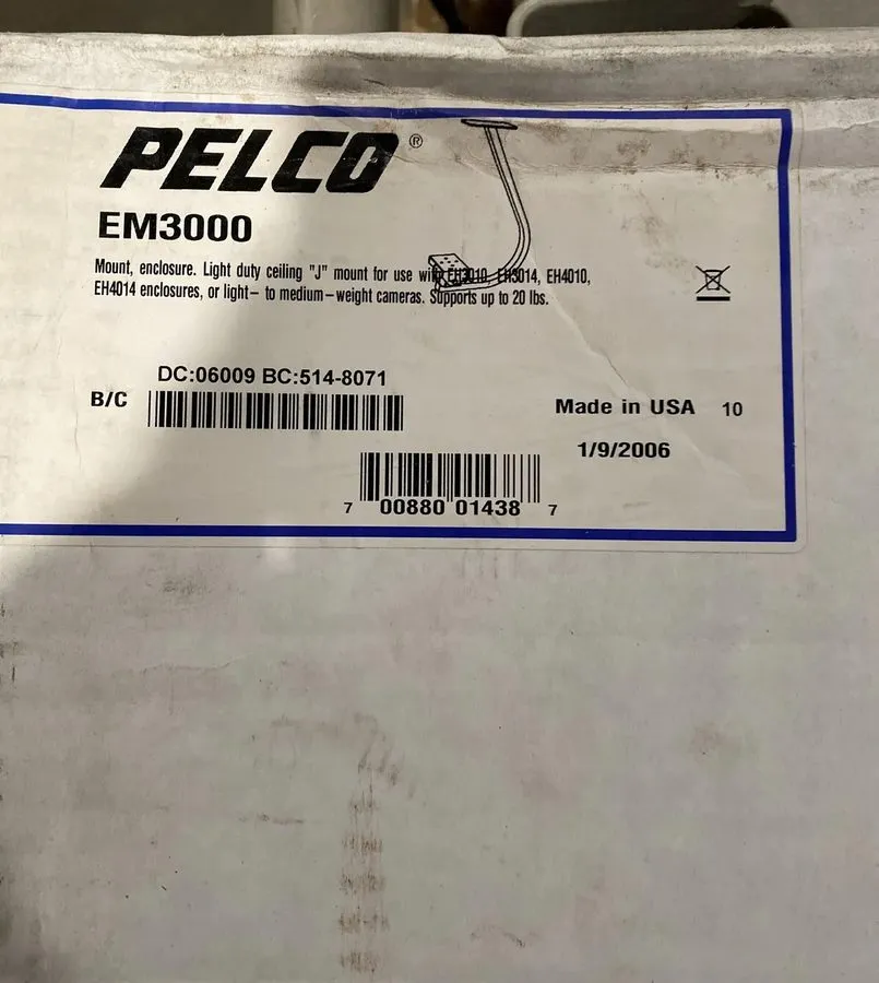 Камера Pelco EM3000 Light-Duty Ceiling J-Mount
