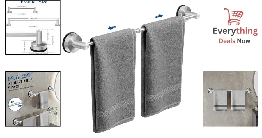 Вакуумная присоска Towel Racks для Bathroom Suction Cup Towel Bar 14.6-24in Adju