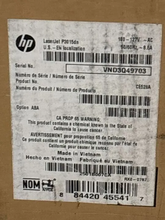 Лазерный принтер HP LaserJet P3015dn CE528A Workgroup Laser Printer TONER INCLUD