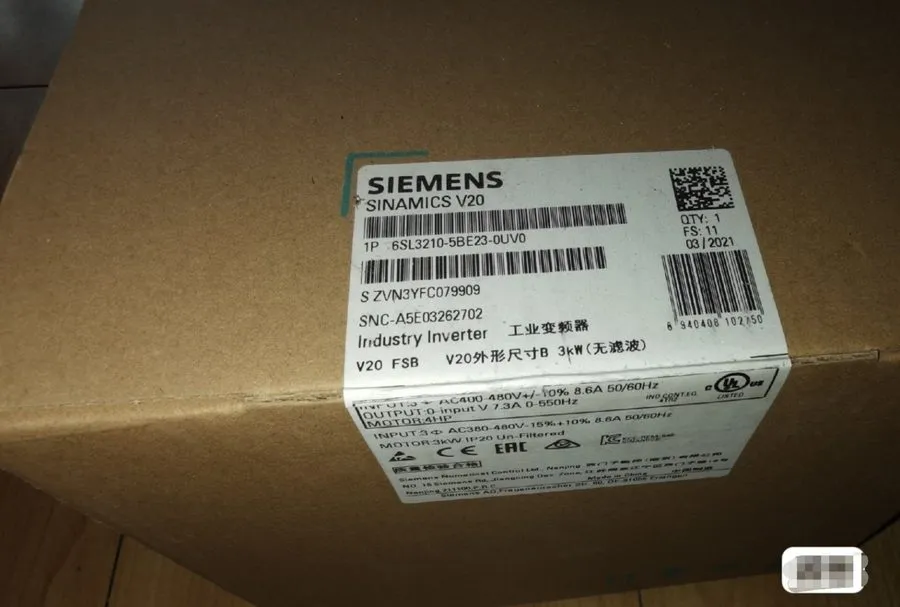 Частотный преобразователь 6SL3210-5BE23-0UV0 SIEMENS SINAMICS Rated Power V20