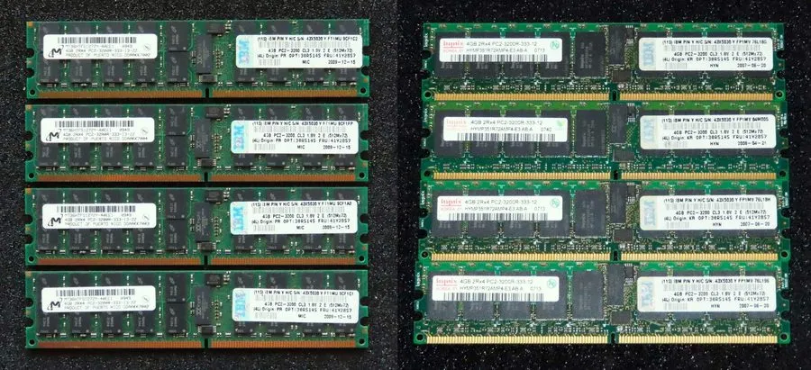 Модуль памяти x 1GB IBM PC2-3200R DDR2 ECC Registered Server RAM 4GB Tot Hynix E