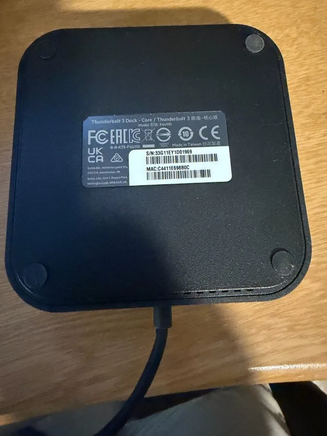 Док-станция Black BELKIN THUNDERBOLT 3 DOCK CORE WITH THUNDERBOLT 3 CABLE F4U110 — фото лота 1