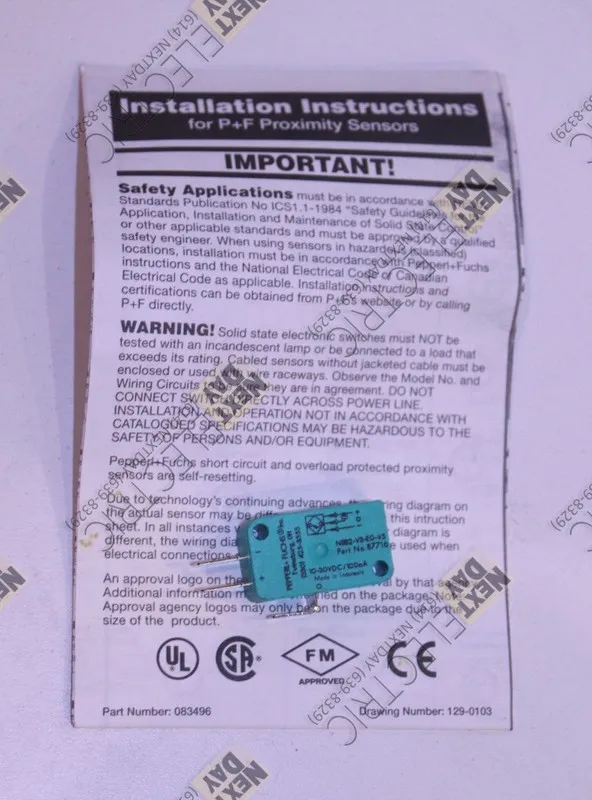 Датчик приближения Pepperl+Fuchs NBB2-V3-E0-V5 Inductive Proximity Sensor 10-30V