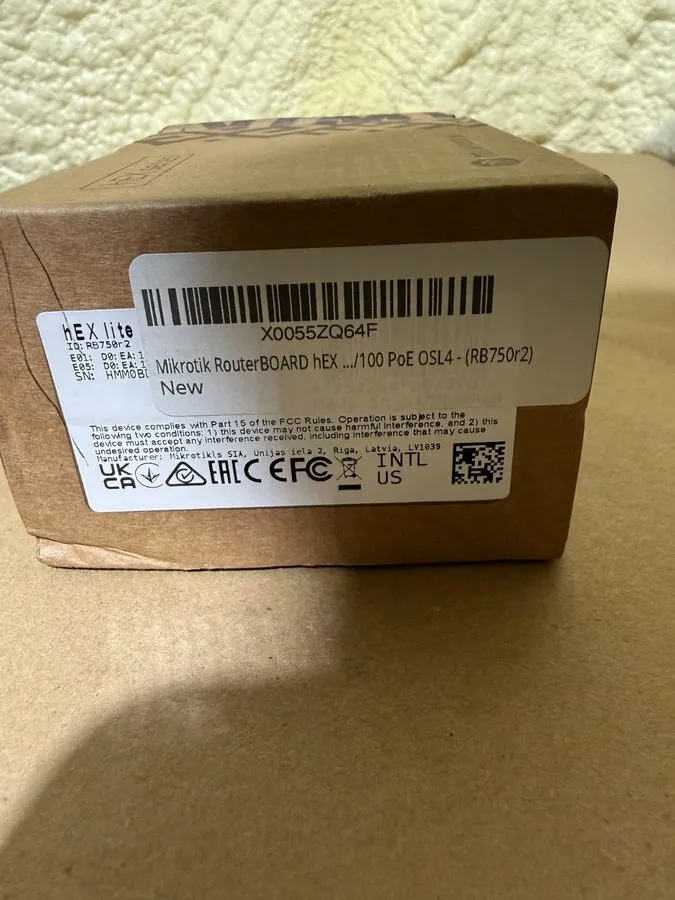 Маршрутизатор ROUTERBOARD Hex Lite 5 Ports Router 5 X 10/100 Poe OSL4 RB750r2 MI
