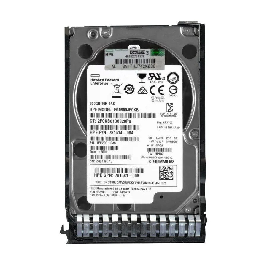 Жёсткий диск HPE 846269-B21 785411-001 900GB 781514-004 10K 2.5" 12G SAS DL380 G