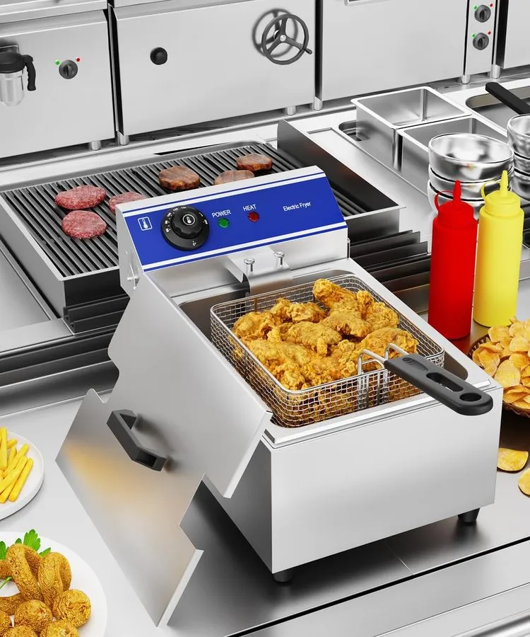 Фритюрница Commercial Electric Deep Fryer,10.57/10L Countertop Stainless Steel D — фото лота 1