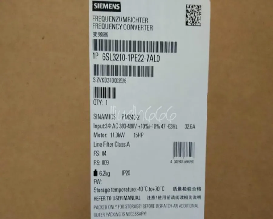 Частотный преобразователь Siemens SINAMICS G120 6SL3210-1PE22-7AL0