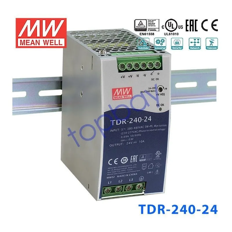 Блок питания MEAN WELL TDR-240-24 DIN RAIL POWER SUPPLY 240W 24VDC 10A
