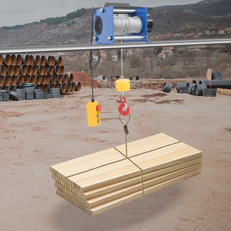 Таль Electric Hoist Winch Wired Electric Lifting Hoist & Remote Control 400kg/88 — фото лота 2
