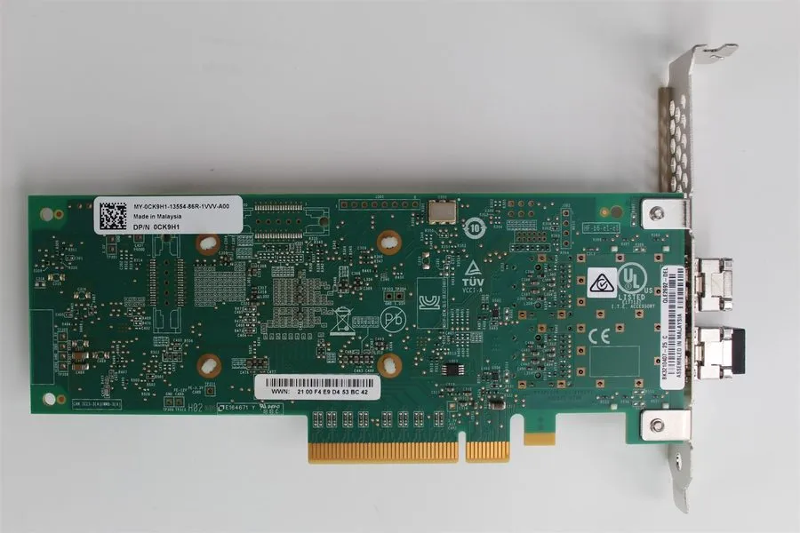 Контроллер Dell QLogic QLE2692-DEL 16Gb FC SFP+ Dual Port Full Height HBA YCVFG