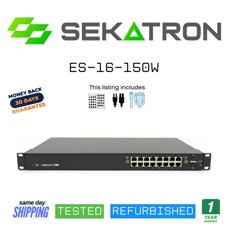 Коммутатор Ubiquiti EdgeSwitch 16 150W ES-16-150W 16-Port PoE+ Network Switch