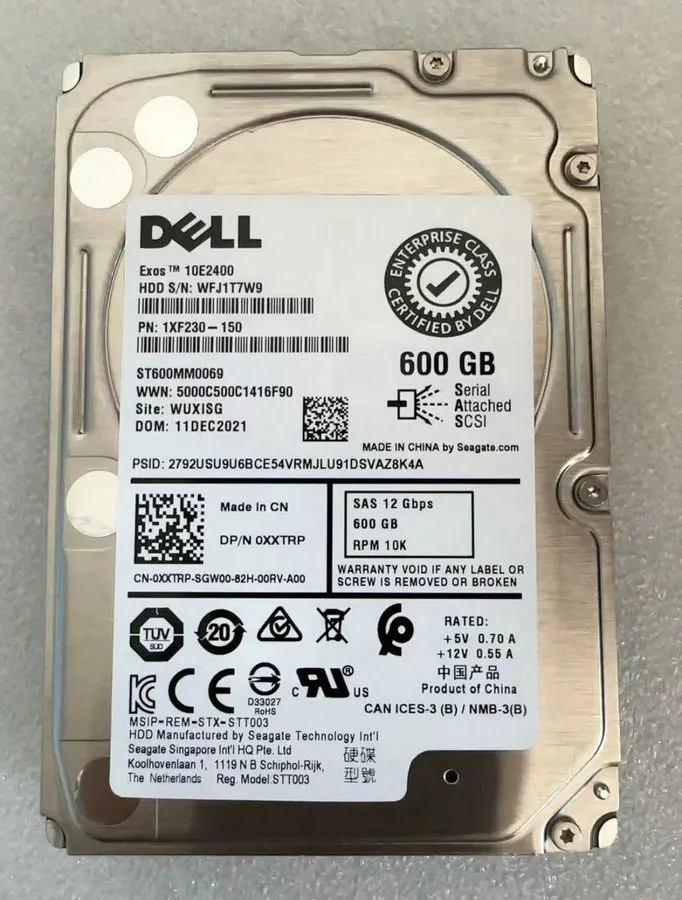 Сервер Dell 0XXTRP ST600MM0069 600GB 10K 12Gbps SAS 2.5 Inch Server Hard Drive