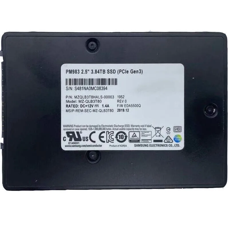 SSD-накопитель Samsung PM983 MZ-QLB3T80 3.84TB NVMe MLC Mixed Use PCIe 3.0 x4 U.