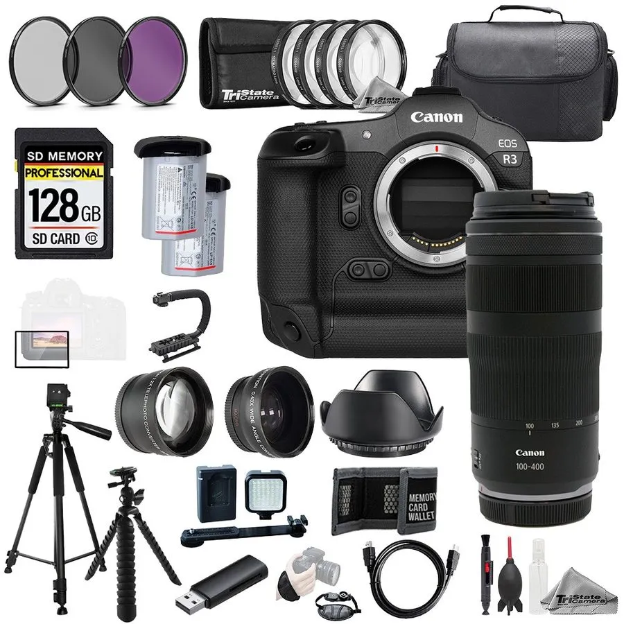 Объектив Canon EOS RP + RF 100-400mm f/5.6-8 IS USM Lens+64GB+ExtBat+9PCFltr-MEG