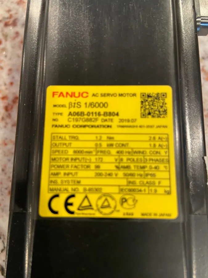Серводвигатель FANUC A06B-O116-B804 AC SERVO MOTOR — фото лота 1