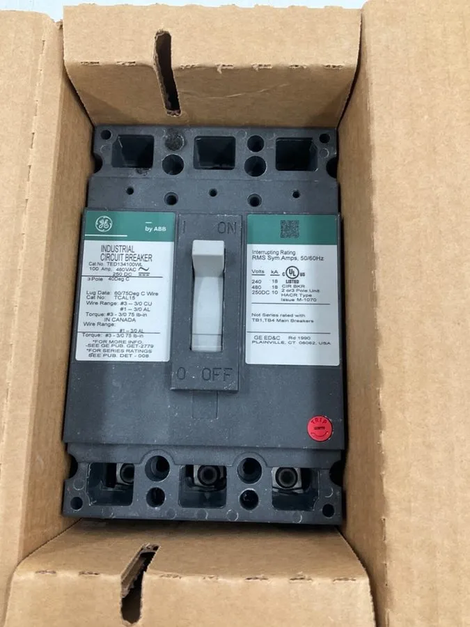 Автоматический выключатель GE TED134100WL 3 pole 100 amp 480v CIRCUIT BREAKER TE
