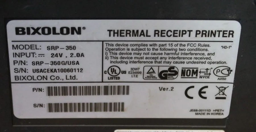 Принтер этикеток Samsung Bixolon SRP-350 Plus Direct Thermal Receipt POS Printer