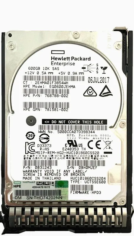 Жёсткий диск HPE EG0600JEHMA HDD 600GB SAS 12Gb/s 2.5" 10K 768788-002 512 b/s — фото лота 1