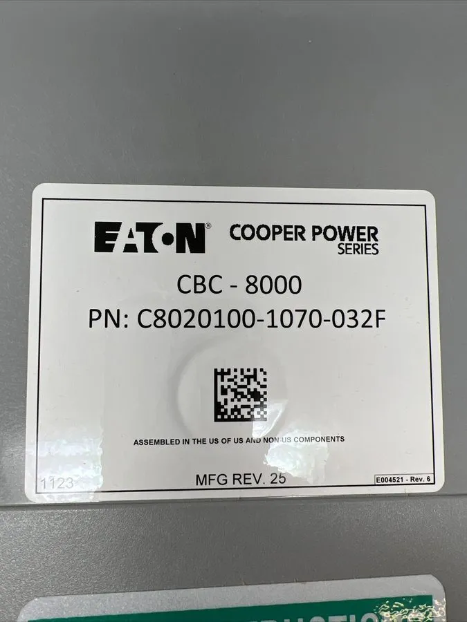 Конденсаторная установка Eaton Cooper Power Series Cbc-8000 C8020100-1070-027 Ca — фото лота 2