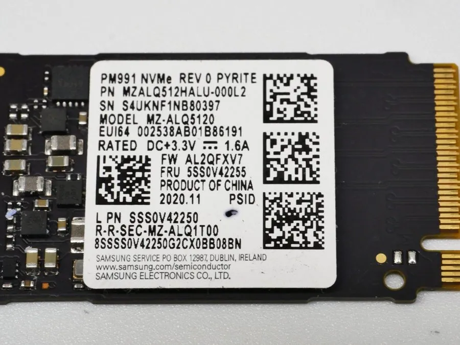 SSD-накопитель Samsung PM991 512GB SSD M.2 NVME 2242 MZALQ512HALU-000L2 MZ-ALQ51