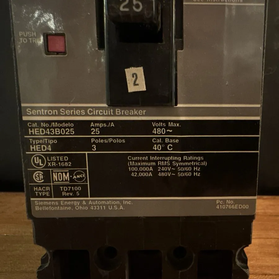 Автоматический выключатель Siemens HED43B025 Sentron Series Circuit Breaker 25A 