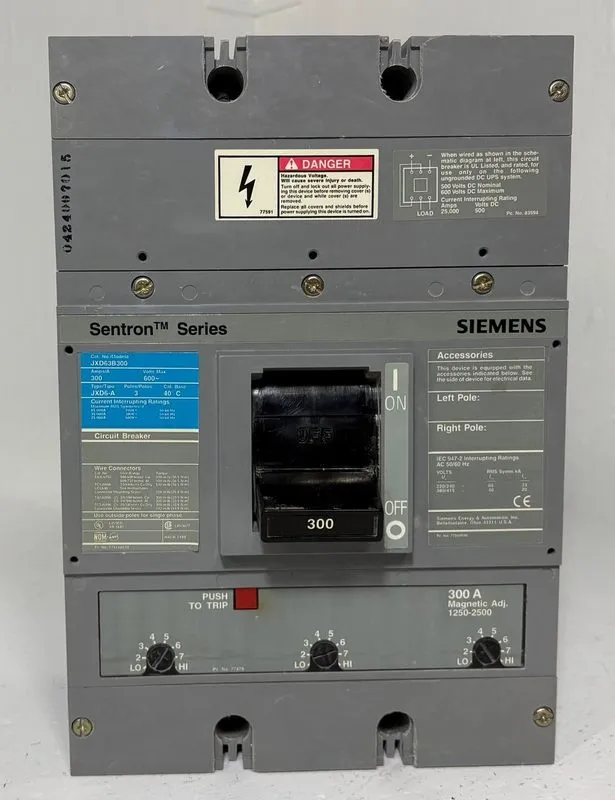 Автоматический выключатель SIEMENS SENTRON CIRCUIT BREAKER JXD63B400 400 AMP 3-P — фото лота 2