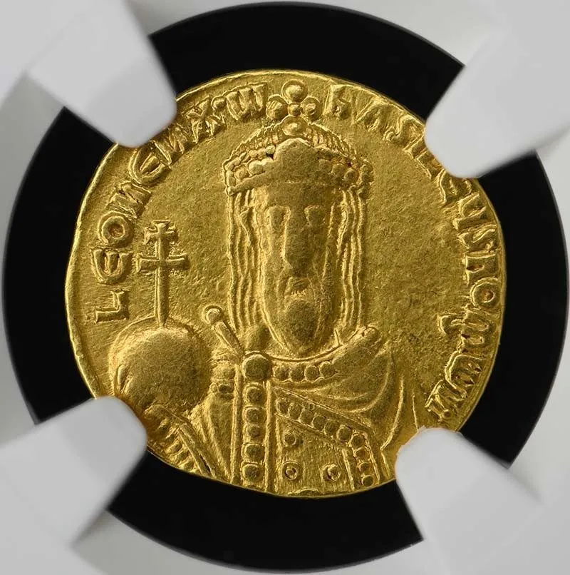 Лабораторный прибор Leo VI AD 886-912 Virgin Mary BYZANTINE Solidus 4.25g NGC VF — фото лота 2