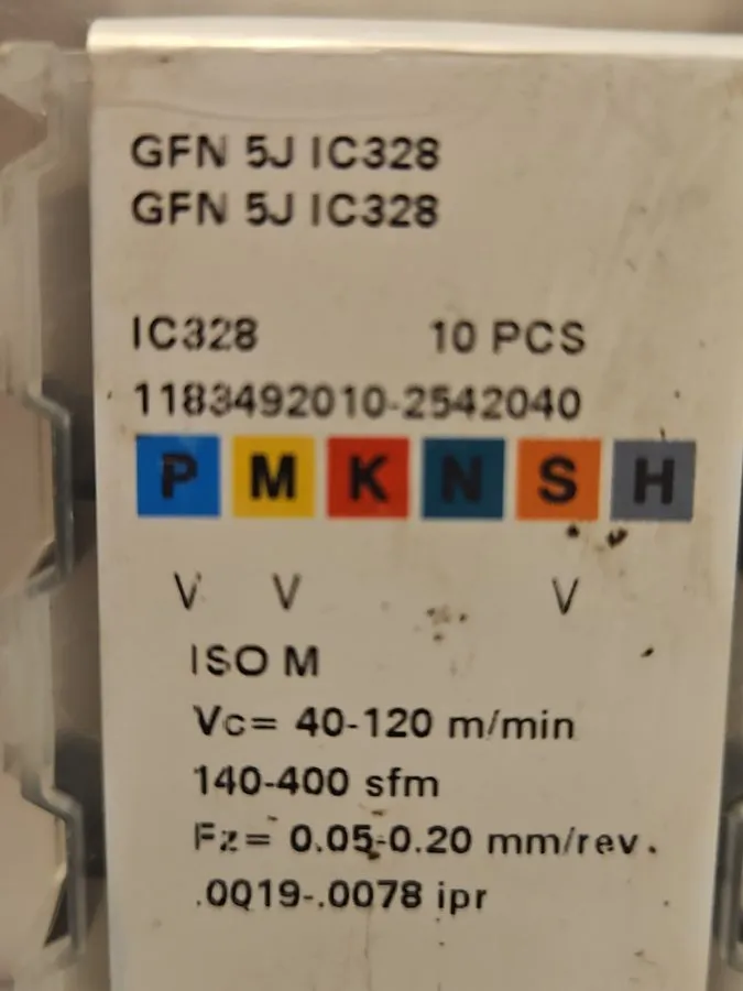 Режущий инструмент ISCAR Cutoff Insert GFN5J IC328, Carbide 5.02 mm/0.1976" Cutt — фото лота 2