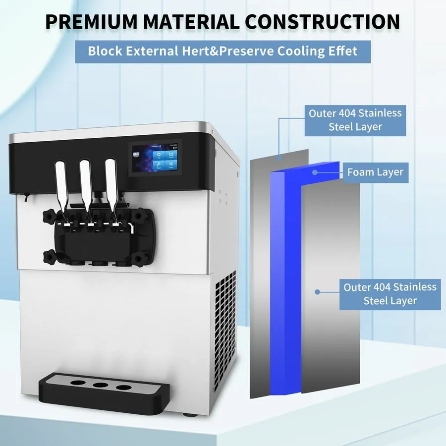 Оборудование для общепита TECSPACE 20-28L/H Commercial Soft Ice Cream Machine 22