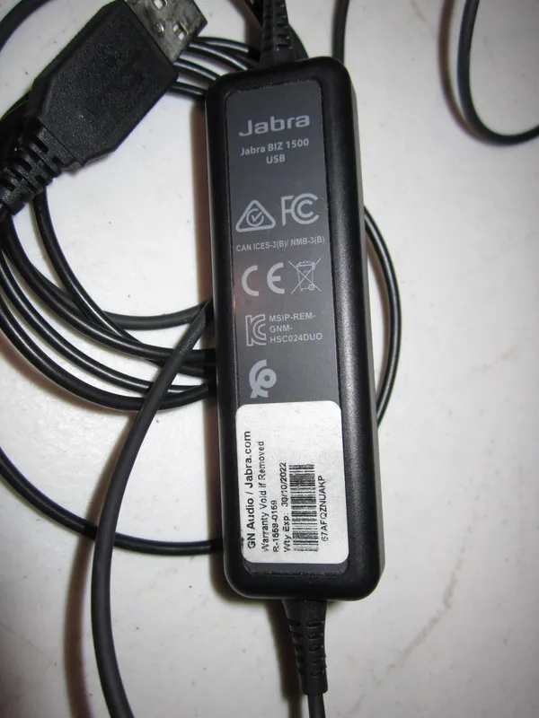 VoIP-шлюз JABRA Biz 1500 USB Mono Corded Headset Model HSC024 Black 1553-0159 — фото лота 2
