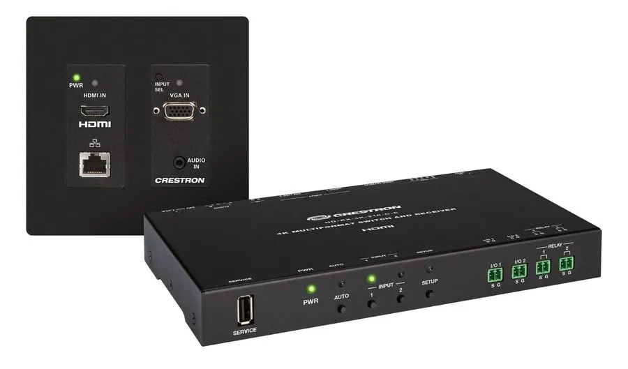 Объектив Crestron HD-MD-4K-300-2G-B 4K 3x1 Scaling Auto-Switcher & Wall Plate Ex — фото лота 1