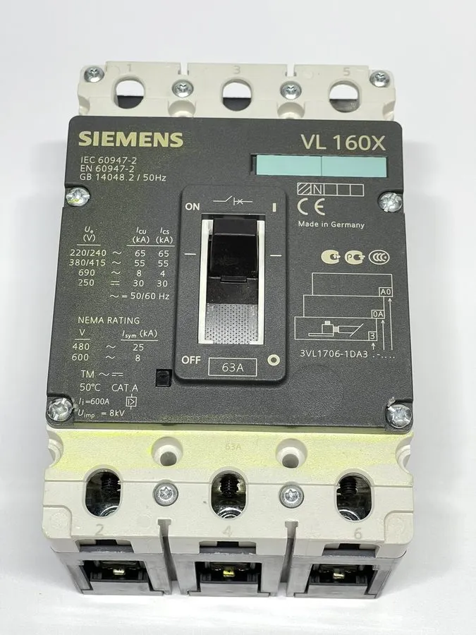 Автоматический выключатель 3VL1706-1DA33-0AA0 Siemens Circuit Breaker, 63amp, 22 — фото лота 2