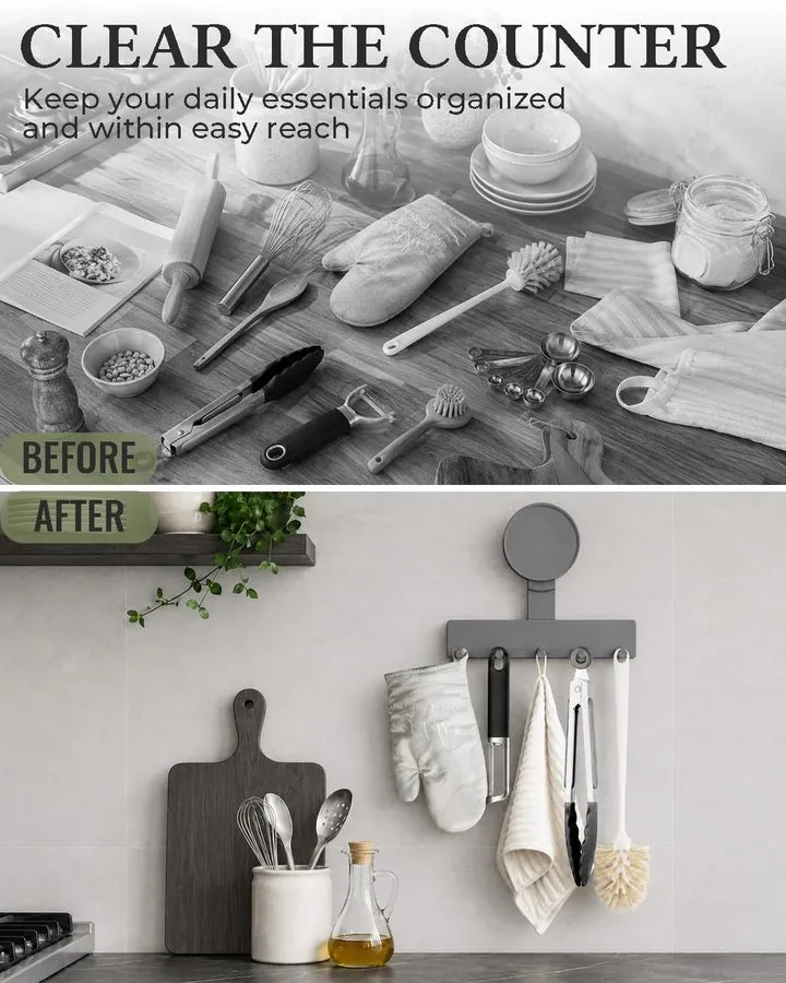 Вакуумная присоска 5-Hook Suction Cup Shower Rack, Wall Organizer — фото лота 1