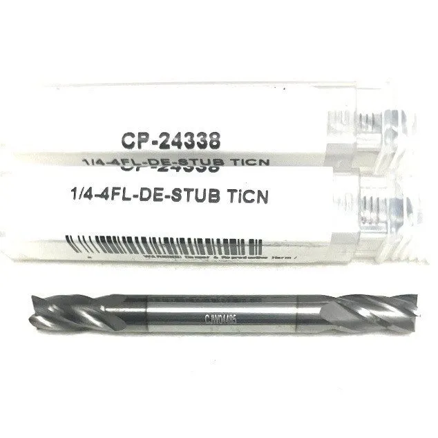 Режущий инструмент 1/4" 4 Flute Square Double End Mill Stub Carbide Plus CP-2433