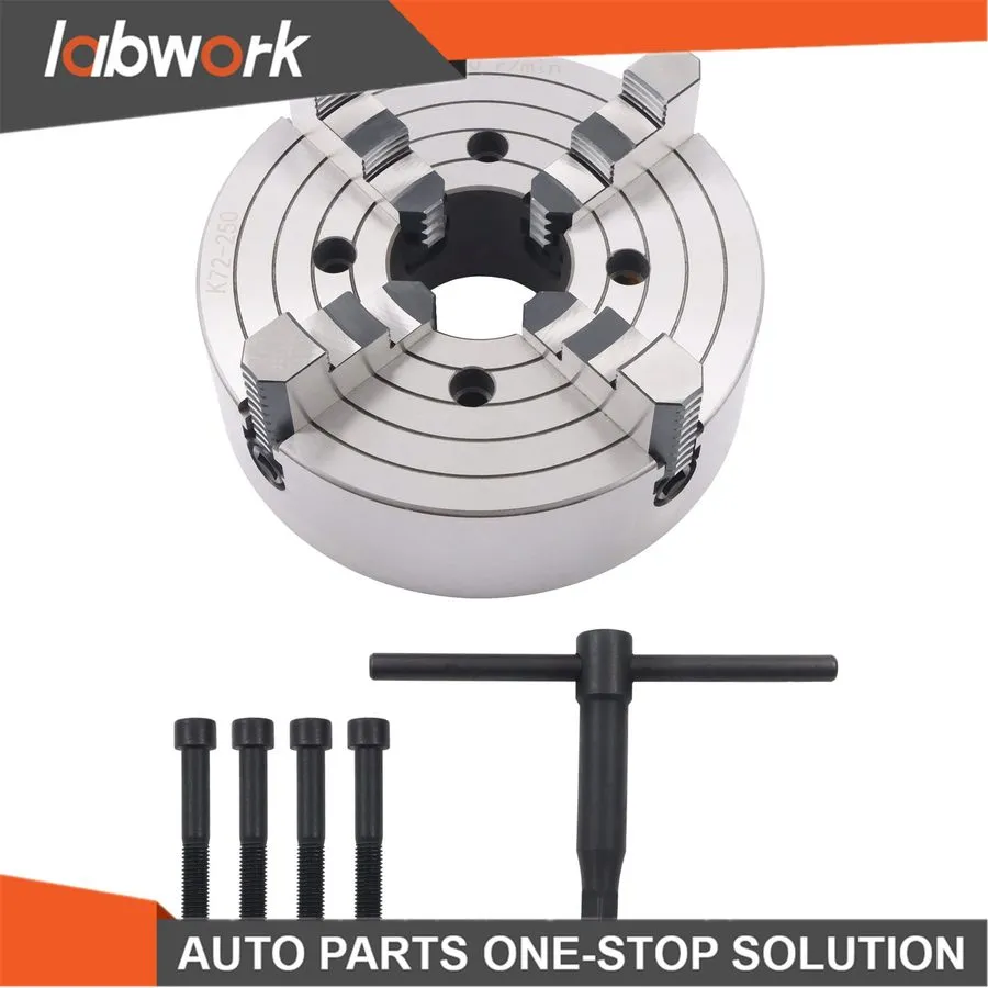 Режущий инструмент LABLT 10" K72-250 4-Jaw Lathe Chuck 0.6-9.84in Clamping Range — фото лота 2