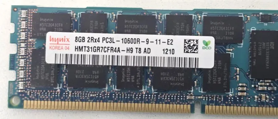 Модуль памяти Hynix 8GB 2Rx4 PC3-10600R DDR3 ECC Server RAM HMT31GR7CFR4A-H9