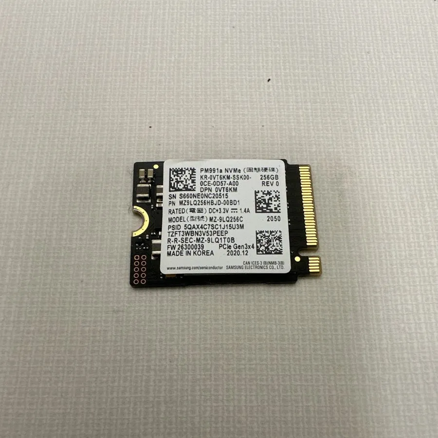 SSD-накопитель Samsung PM991a 256GB NVMe PCIe Gen3x4 M.2 2230 SSD MZ9LQ256HBJD-0 — фото лота 1